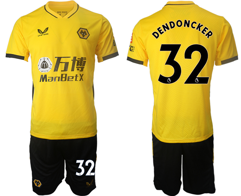 Cheap Men 2021-2022 Club Wolverhampton Wanderers home yellow 32 Soccer Jersey